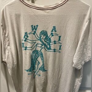 RVCA “Hawaii” Minimalist Graphic Tee — Off-White Surf Shirt